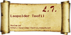 Leopolder Teofil névjegykártya
